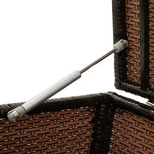 FAMIROSA Baule da Giardino in Polyrattan 100x50x50 cm Marrone