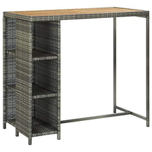 FAMIROSA Tavolo da Bar con Ripiani Grigio 120x60x110 cm in Polyrattan-3479