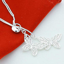 Baoxiaohed Collana in Argento Sterling, Collana Modello Farfalla Vintage Argento Sterling 925 in Tinta Unita, Utilizzata Come Regalo per La Festa della Mamma, Feste, Compleanni E Anniversari