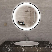 Specchio per Il Trucco Smart Touch Interruttore Bagno Rotonda Specchio LED, Classic Black, 700 * 700 mm, 5 MM Silver Mirror