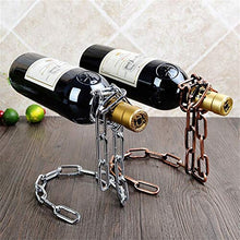 Scaffale per vino magico, sospensione, in ferro, per vino, per cucina, sala da pranzo, cantina, bar (colore: oro)