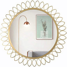 Specchio Decorativo per Bagno, Specchio da Toeletta Rotondo da Parete in Ferro Battuto