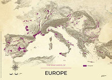 geoVINUM mappa del vino dell'Alsazia in supporto rigido Vintage