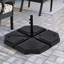 Outsunny Basamento per Ombrellone da Giardino con Base a Croce, Set 4 Mattonelle HDPE Impermeabile da Riempire 96x96x9cm