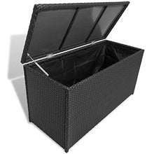 UnfadeMemory Baule da Giardino Nero 120x50x60 cm in Polyrattan