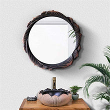 WZH Specchi 67Cm Specchio sospeso Grande Rotondo retrò in Resina - Pannello in Vetro Float Rotondo Premium - Decorazione con toletta, Camera da Letto o Bagno