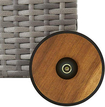 Baule da Giardino, Scatola di stoccaggio da giardino, cestino in rattan nero con coperchio, contenitore di fodera impermeabile per strumenti per giardinaggio patio, cuscini, accessorio per piscina, cu