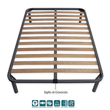 SomnusSana - Rete in Ferro con Piedi e Doghe in Legno cm 120x195 H40 una piazza misura personalizzata
