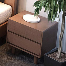 XiuHUa Comodino - Cassetti comodini per armadietti da Comodino Nordic Doppio cassetto in Legno di Gomma per mobili economici Mobili da Camera da Letto (Color : Walnut Color)