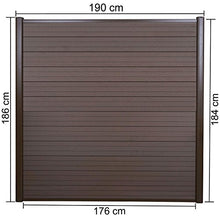 Mendler Frangivento 2X Pannelli Privacy Sarthe WPC Alluminio Premium 375cm Marrone