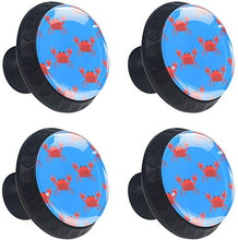 Modello Rosso Granchio Blu Pomelli per Porta Set di 4 Pomelli per Mobili Manopole per Cassetti Cucina Armadio Vetro