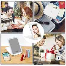 DeWEISN Specchi per Trucco con Luci a 32 LEDs, Portatile Specchio Cosmetico con Supporto e Dimmerabile Illuminato Specchio da Viaggio Pieghevole Compatto per Rasatura, Campeggio e Trucco, Ricarica USB