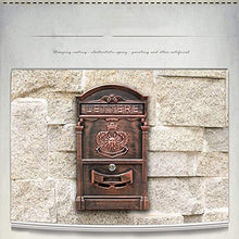 YONGYONGCHONG Cassetta delle lettere per posta elettronica esterna Mailbox Villa Letter Box Cast Alluminio Rust Sun Pattern Letterbox parete – Thin Magazin Postbox di sicurezza c