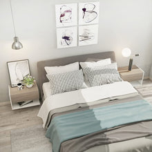 giordano shop Set 2 Comodini Sospesi 46x30x30 cm in Truciolato Rovere e Bianco