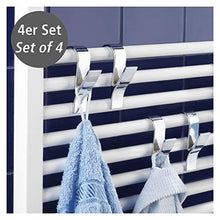Wenko 81912500 Set di 4 Appendini per Termoarredo, in Plastica ABS Cromata, 2,5 x 10,5 x 7 cm