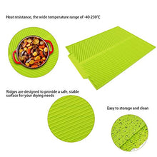 Rockyin Extra Large Dish Drying Mat Premium Resistente al Calore Rilievo del Silicone (Verde)