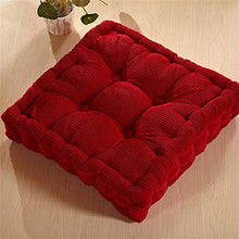 MissZZ Cuscino da Pavimento Accogliente e Addensato, Cuscini Quadrati Tatami Cuscini per sedie Facili da Pulire Cuscini per sedili in Velluto a Coste Giardino Ufficio-Rosso 43x43x8cm