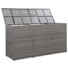 OUSEE Copribidone Triplo Spazzatura Antracite 229x78x120cm Polyrattan