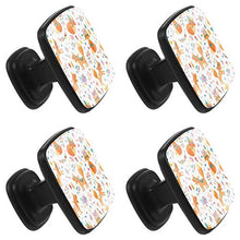 Cute tribal fox Pomelli per Porta Set di 4 Pomelli per Mobili Manopole per Cassetti Cucina Armadio Vetro