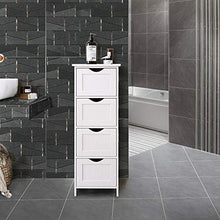 Flyelf Armadietto del Bagno,Mobiletto del Bagno Mobili da Camera da Letto con 4 Cassetti 30 * 30 * 82cm