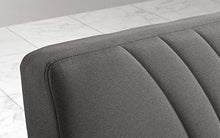 Divano 3 posti in tessuto lavabile grigio - 220 x 88 x 83h cm, vano contenitore, trasformabile in letto una piazza e mezza
