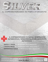 COPRIMATERASSO in fibra D'ARGENTO SILVER Made in Italy - 2 PIAZZE