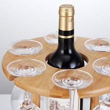 Scaffale in bambù per bicchieri di vino, espositore per bottiglie da ufficio, casa, cucina Grande