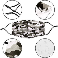 PanStro Maschera Antipolvere Coprente Viso Uomo e Donna Lavabile in Cotone Camouflage Crema Solare 5 Pezzi