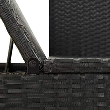 Festnight- Lettino da Esterno in Polyrattan, Lettini da Giardino, 195x60x60 cm Nero