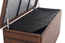 CLP Cassapanca in polyrattan Comfy I per imbottitura da giardino, impermeabile, colore: marrone mélange, dimensioni: 150 litri