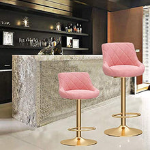 FPigSHS Sgabelli da Bar Set di sgabelli da Bar in Metallo di 2/4, Sedia in Velluto con Schienale, Counter 65-80cm Sgabelli Girevoli Altezza, Sgabelli da Pranzo Moderni per la Colazione per Bar/casa