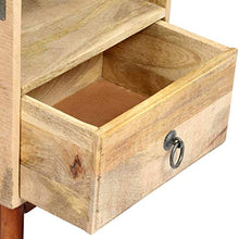 mewmewcat Comodino in Legno Massello di Mango Grezzo 40x30x52 cm
