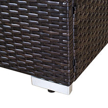 Outsunny Mobili da Giardino in Rattan PE con Divano Angolare e Pouf con Cuscini Telaio Set da 18 Pezzi, Marrone