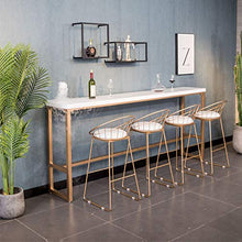 Sgabello Alto da Bar Imbottito in Oro, (Seduta 75 cm, 30 Pollici), Cuscino in Misto Cotone e Lino con Struttura in Ferro per ristoranti, Bar, caffè, Reception