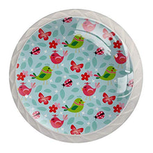 Maniglie per cassetti Manopole per cassetti Manopole rotonde Confezione da 4 per armadietto, cassetti, cassettiere, cassettiere ecc - Farfalla dell'insetto dell'uccello