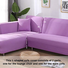 Zhongdalian Copridivano Chaise Longue Elasticizzato- Copridivano Angolare in Poliestere Fodera per Divano a Forma di L (2 Pezzi, 2 + 3 Posti, 145-185 cm + 190-230 cm)
