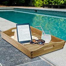 PrimeMatik - Piatto da Bagno con Manici in Legno di Teak Certificato Spa Benessere 60 x 40 x 7 cm
