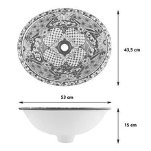 Leya - Lavabo ovale da incasso in ceramica Talavera messicana, colore: Arancione
