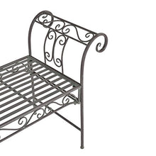 [en.casa] Panca da Giardino/Terrazza/Balcone con 2 Posti di Seduta Panchina in Metallo con Elementi Decorativi e Braccioli Incurvati - Verde