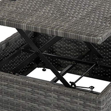 Set Salotto da Giardino Divano 2 Poltrone e Tavolino in Rattan Grigio