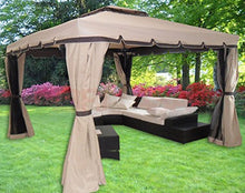 GAZEBO 3X4 GIARDINO IN ALLUMINIO COPERTURA 250 GR. ANTIPIOGGIA ZANZARIERE E TELI LATERALI