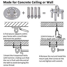 Sunshine smile Gancio soffitto,Gancio soffitto Amaca,Gancio soffitto Sacco Boxe,Gancio per soffitto Acciaio Inossidabile,Ancoraggio da Parete e soffitto,Gancio per soffitto Suspension (2 Pezzi)