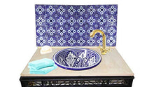 Saharashop Lavabo in ceramica orientale Safi blu grande
