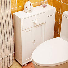 XIAOYAN Mobile da Bagno Armadietto da Bagno Laterale con Ruote Legno Impermeabile Armadietto di Carta Bianco 50 × 17 × 68cm