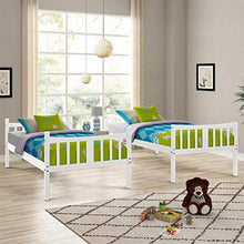 L.W.S Mobili per Camera da Letto Letto Bianco Twin Over Twin Bunk Bed Separabile Letto Matrimoniale di Gomma separabile