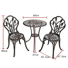 Prodotti Set bistrot Rotondo a 2 posti Tavoli e sedie in Alluminio pressofuso per Esterni, Cortile, Giardino, terrazza, tavoli e sedie da negoziazione in Metallo per Il Tempo Libero, per Balcone/Pra