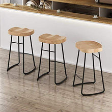 YS Sedia Legno e Ferro Rustico Grandi Mobili Retro Cucina Backless Counter con Sella Sedile Gambe Sgabello da Bar,65 cm,65 cm