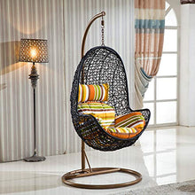 TBDLG Egg Chair Rattan Swing Chair, Outdoor Indoor Vimini Teardrop Hanging Chair con Supporto con Cuscino e Cuscino, Poltrona Sospesa per Giardino e Patio
