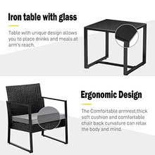 Femor Set da Giardino, Set Mobili da Giardino in Poly Rattan, Set Divani da Giardino Casual, con Tavolino e Cuscino Comodo, 2 Poltrona, Comodo Divano da Esterno