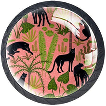 Tigri nella giungla delle foglie tropicali Pomelli per Porta Set di 4 Pomelli per Mobili Manopole per Cassetti Cucina Armadio Vetro